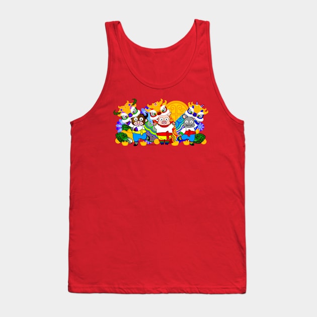 CNY: RGB LION HEADS Tank Top by cholesterolmind